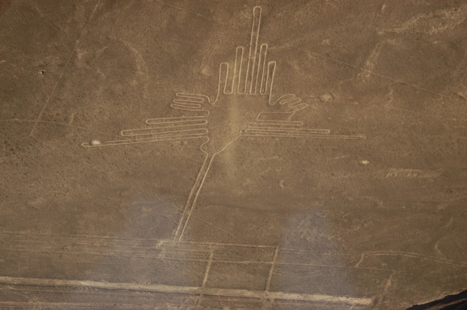 Drawings, Nazca lines ( lineas de nazca ) in the desert of nazca - Peru. 