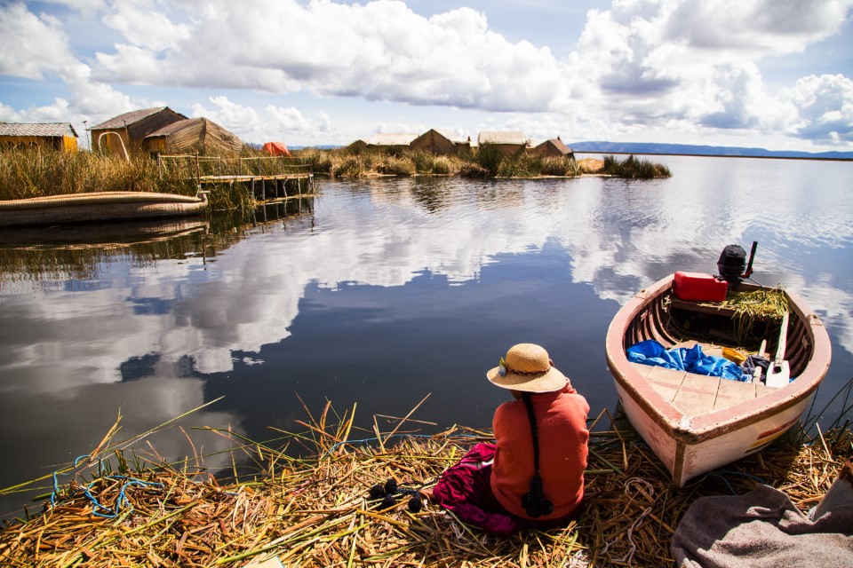 Wyspa Uros w jeziorze Titicaca, Peru