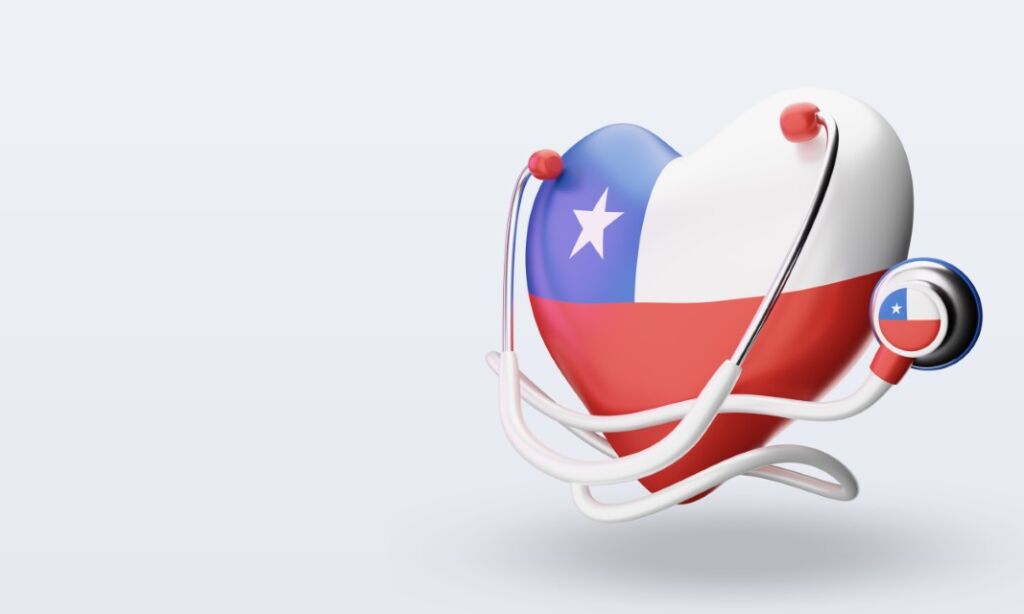 3d world health day Chile flag rendering right view