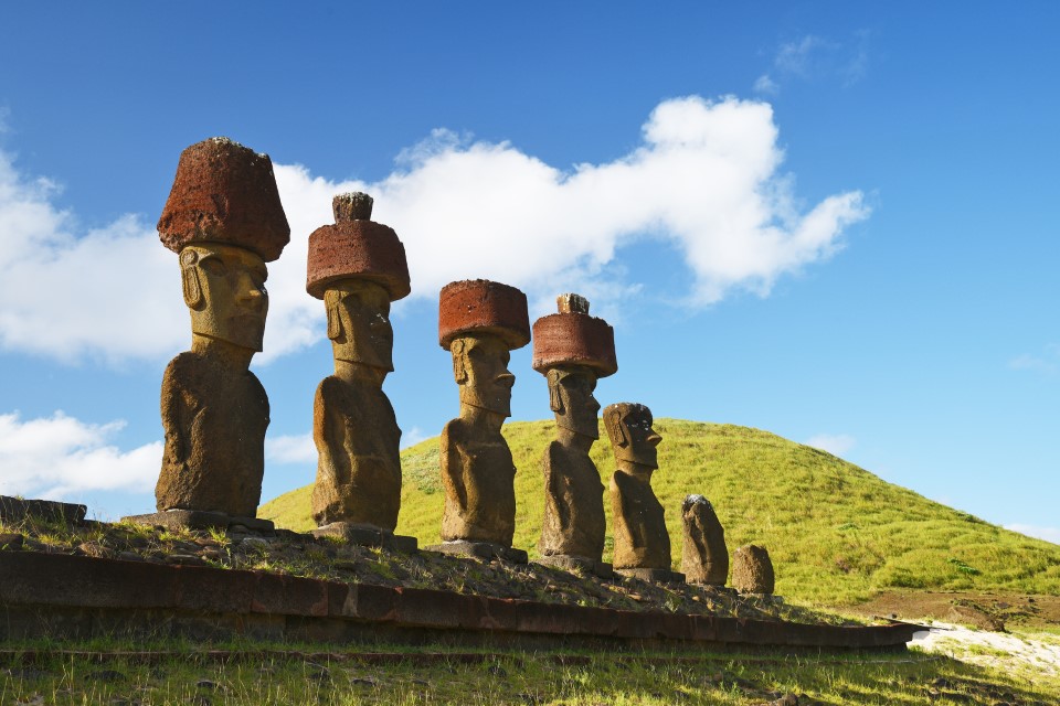 Moai from Ahu Nau Nau at Easter Island