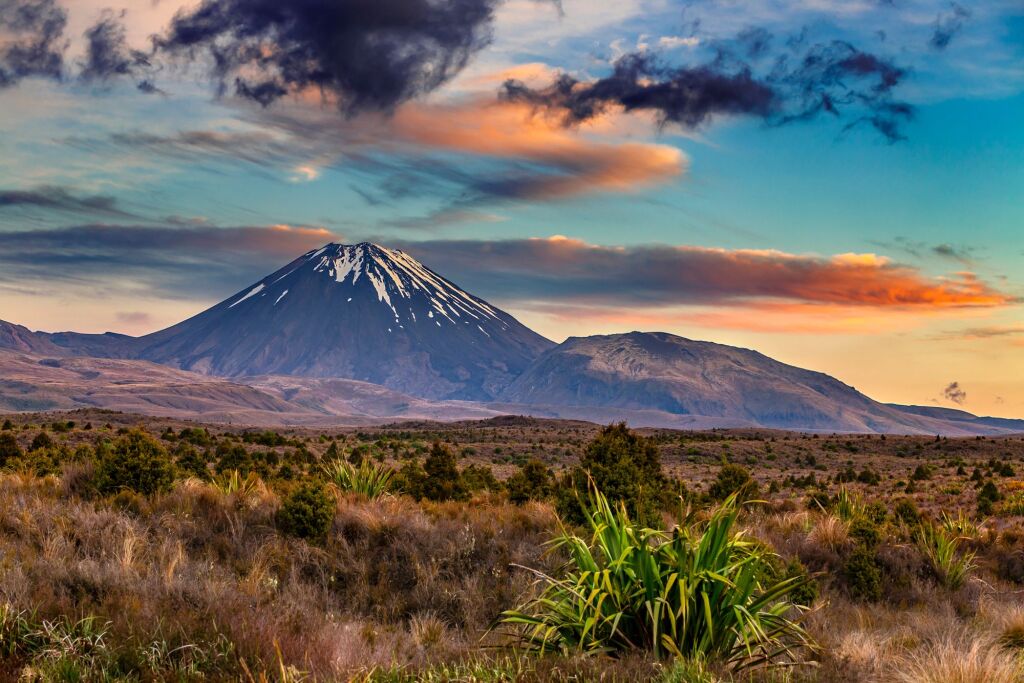 New Zealand, North Island. Tongariro National Park, Mt Ngauruhoe (active volcano)